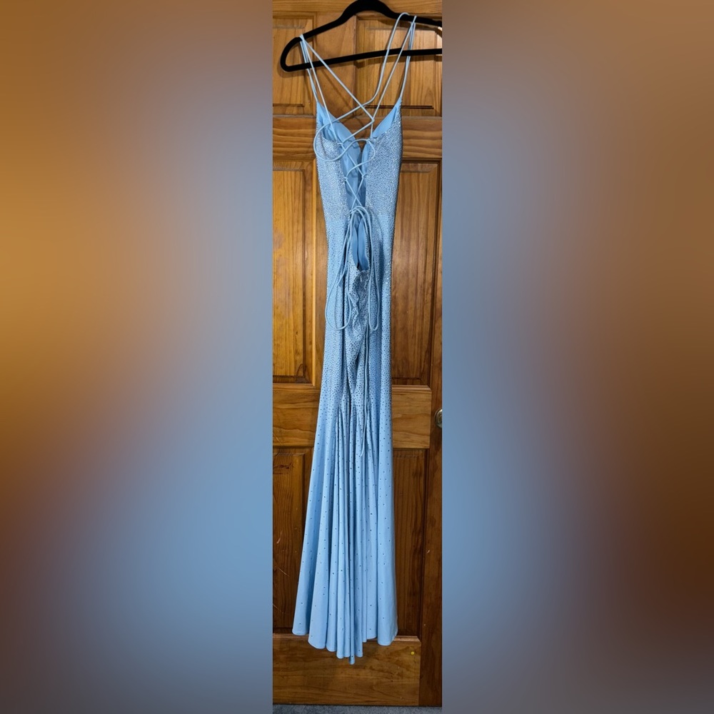 Light Blue Rhinestone Gown - Picture 7 of 14